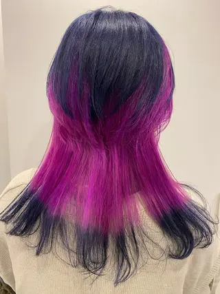 ロング カラー ハイライト/ブリーチ バレイヤージュ関佳祐のヘアスタイル