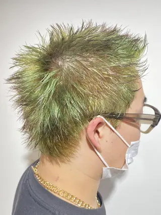 ショート メンズ カラー メンズパーマ/ メンズカット/タクヤのヘアスタイル