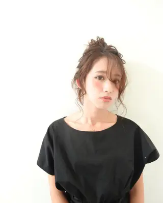 セミロング ヘアアレンジ _WHITE高槻所属・_WHITE高槻店 yusukeのヘアスタイル