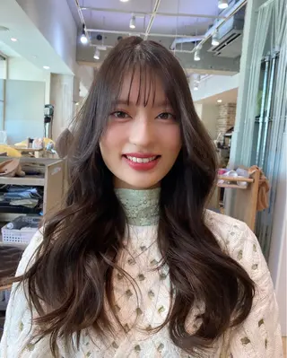 セミロング カラー ヘアアレンジ RIHO/愛されモテ /透明感カラーのヘアスタイル