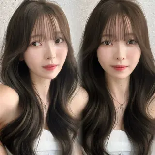 ロング カラー 🤎大人かわいい🤎 韓国レイヤー🤎力丸のヘアスタイル