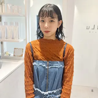 ミディアム カラー パーマ お洒落パーマ/ 艶カラー/michiのヘアスタイル