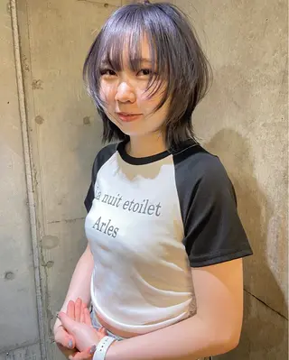 ミディアム カラー ヘアアレンジ キッズ デザインパーマ ハイライトIkumiのヘアスタイル