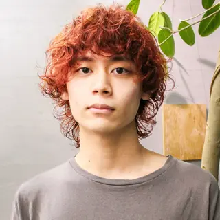 カラー パーマ メンズ 藤川迅 当日予約可！ 名古屋パーマのヘアスタイル