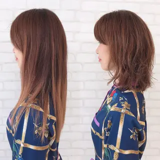 セミロング アビリタ 警固のヘアスタイル