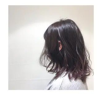 セミロング カラー パーマ 30代からの大人 ショートのヘアスタイル