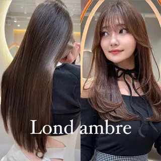 ロング ❤️ブリーチなし💚 ダブルカラー平野実花のヘアスタイル