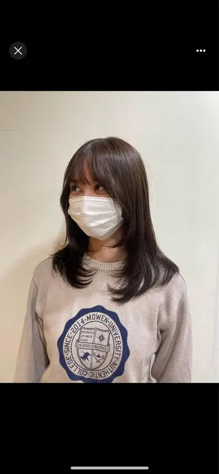 ミディアム カラー RIN／韓国ヘア レイヤーカットのヘアスタイル