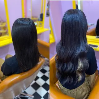 セミロング チビ編み込みエクステ どぅ〜す/YUIのヘアスタイル