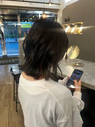 ミディアム カラー 🤍ハイトーン🤍 マツモトミナミ🦋のヘアスタイル