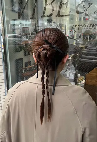 ヘアアレンジ デザインカラー/ コーンロウのヘアスタイル