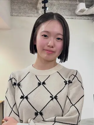 ショート 切りっぱなしボブ 大阪梅田/きょうかのヘアスタイル