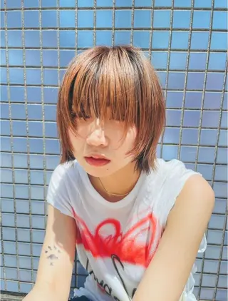 ミディアム ベージュカラー 新潟/万代/井上佑のヘアスタイル