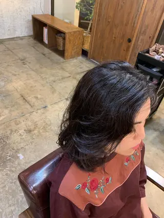 ミディアム パーマ MIRUCO by KURAKU所属・⭐️ハイトーンカラー ⭐️メンズパーマ達成のヘアスタイル