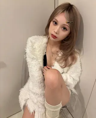 セミロング 梅田無料カットモデル りんくのヘアスタイル