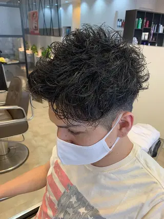 ショート メンズ メンズパーマ/難波/ 心斎橋　室園亮佑のヘアスタイル