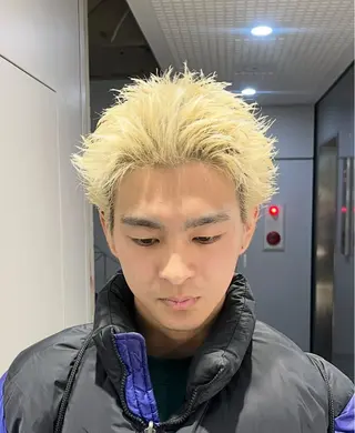 ショート カラー パーマ メンズ 🔥スパイキー 特化🔥菊水皐暉🔥のヘアスタイル