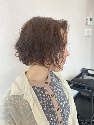 ショート パーマ ボブ/髪質改善/ soiナカジママドリのヘアスタイル