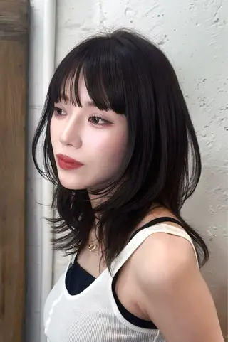 ミディアム カラー Pocket仙台 💚モエリのヘアスタイル