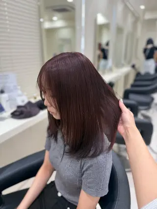ロング 🤎🎀ブリーチなし ピンクラベンダー🧸のヘアスタイル