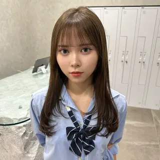ロング カラー SALOWIN原宿AROA店所属・顔まわり神カット✂︎ 齋藤雄大【原宿】のヘアスタイル