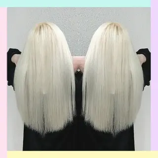 ロング カラー れん/ハイトーン /エクステ/韓国風のヘアスタイル