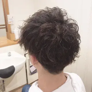 ショート パーマ メンズ アザマ　ヤスカツ _rosso 川口のヘアスタイル