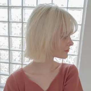 ミディアム カラー ハイトーン/ボブ/ ハイライト🌱ᩚ涼介のヘアスタイル