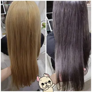 セミロング カラー ヘアアレンジ かわい ゆうな 髪質改善/縮毛矯正のヘアスタイル