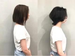 ショート カラー ボブ/ショート/ 白髪染め/メンズ葛西のヘアスタイル