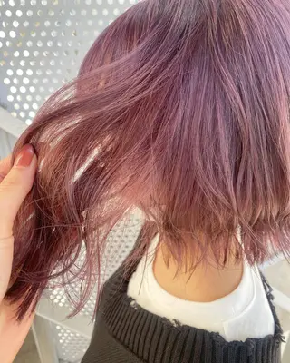 ミディアム カラー 韓国ヘア顔周りカット 艶髪ベージュtamaのヘアスタイル