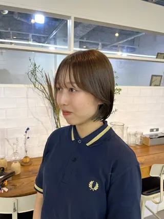 ショート カラー benji仙台所属・KOKI/ ボブ/ パーマ/透明感カラーのヘアスタイル