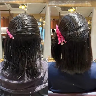 ミディアム mana♡透明感 カラー/縮毛矯正🫧のヘアスタイル