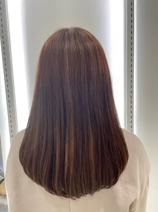 セミロング カラー 長町/酸性ストレート /曲がる縮毛矯正のヘアスタイル