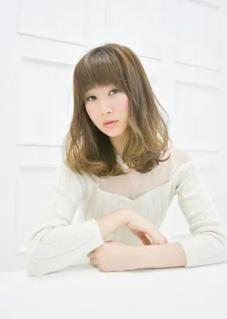 ミディアム 縮毛矯正/髪質改善 主税巧一のヘアスタイル