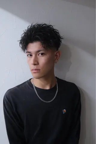 ショート パーマ メンズ sunc所属・レイヤーカット ワンホンヘアそうたのヘアスタイル