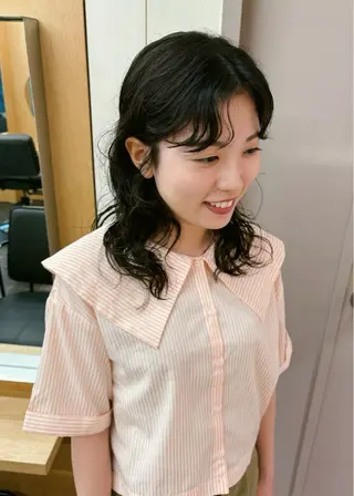 ミディアム パーマ 西山 紗耶香🪽 透明感カラー/ボブのヘアスタイル