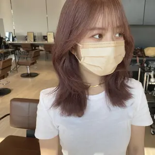 ミディアム カラー 🍼顔周りカット/ レイヤー/小川華奈のヘアスタイル
