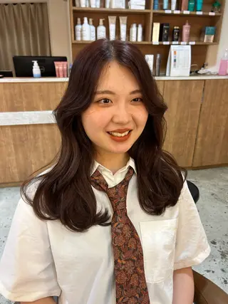 セミロング unsarto所属・レイヤー💫パーマ 🌙 nanacoのヘアスタイル