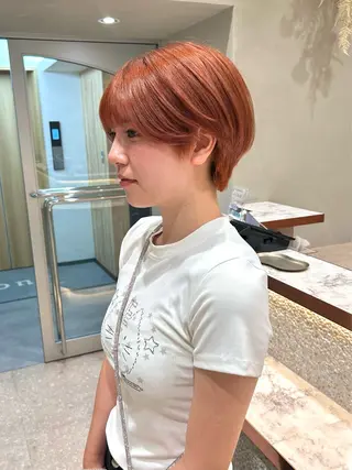 ショート カラー Luce横浜店所属・yuu 🪴 透明感 カラー/メンズパーマのヘアスタイル