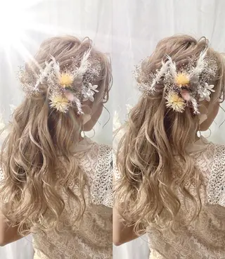 セミロング ヘアアレンジ lien ヘアサロンリアンのヘアスタイル