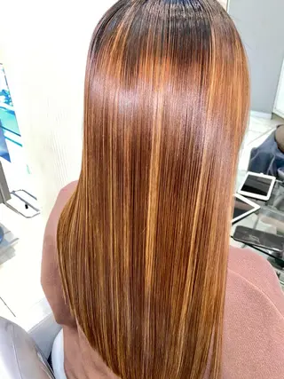 ロング 縮毛矯正/髪質改善/ ブリーチ/東陽町✨のヘアスタイル