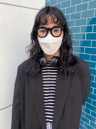 セミロング カラー パーマ ヘアアレンジ メンズ キッズ ネイル マツエク・マツパ アイブロウ パーマスタイル🔅 sayacaのヘアスタイル