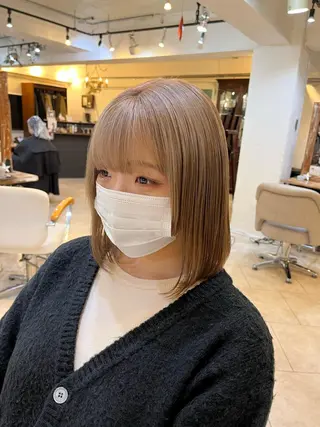 ミディアム カラー 💛ハイトーン💛 りむのヘアスタイル