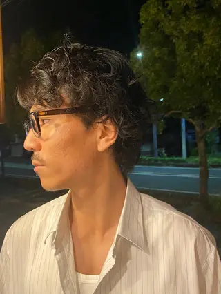 ミディアム パーマ メンズ パーマ特化/ 藤沢/HYOのヘアスタイル