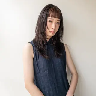 セミロング カラー 美髪/デザイン /　湯本　哲也のヘアスタイル