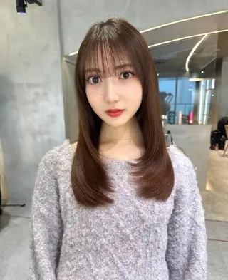 セミロング カラー あかね☆ヘアアレンジ /ボブ/縮毛矯正のヘアスタイル