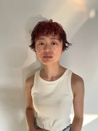 ショート カラー パーマ yuka カットモデル🌲†のヘアスタイル