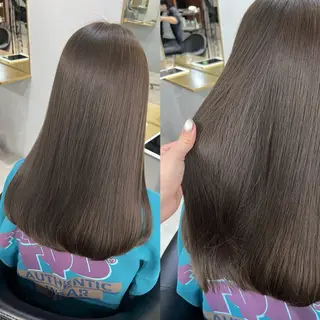 セミロング カラー akane/ボブ /オリーブ/ブラウンのヘアスタイル