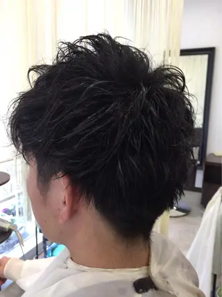 ショート パーマ メンズ 阿久津 泰幸のヘアスタイル